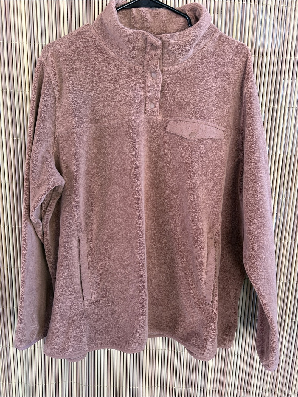 32 Degrees Mauve Rose Pullover Fleece Snap-Button Top